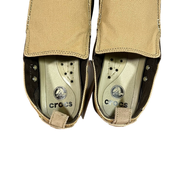 Crocs Walu Khaki Espresso Brown Men's Slip On Canvas Shoe Size 7 #837 - Picture 7 of 9
